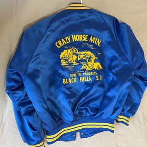 CRAZY HORSE MOUNTAIN Vintage Bomber Jacket (Black Hills, South Dakota) | Size L